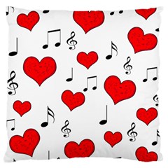 Love Song Pattern Large Cushion Case (one Side) by Valentinaart