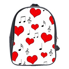 Love Song Pattern School Bags (xl)  by Valentinaart