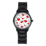 Love song pattern Stainless Steel Round Watch Front