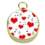 Love song pattern Gold Compasses Front