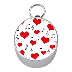 Love Song Pattern Mini Silver Compasses by Valentinaart