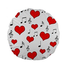 Love Song Pattern Standard 15  Premium Flano Round Cushions by Valentinaart