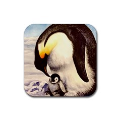 Emperor Penguin Rubber Coaster (square) by ArtByThree