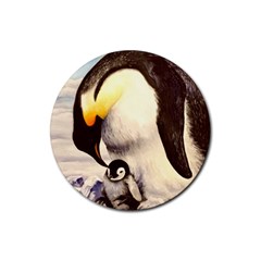 Emperor Penguin Rubber Coaster (round) by ArtByThree