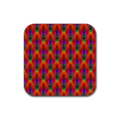 Apophysis Fractal Owl Neon Rubber Coaster (square)  by Nexatart