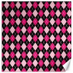 Argyle Pattern Pink Black Canvas 20  X 20   by Nexatart