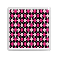 Argyle Pattern Pink Black Memory Card Reader (square)  by Nexatart