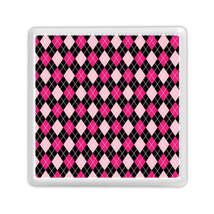 Argyle Pattern Pink Black Memory Card Reader (Square) 