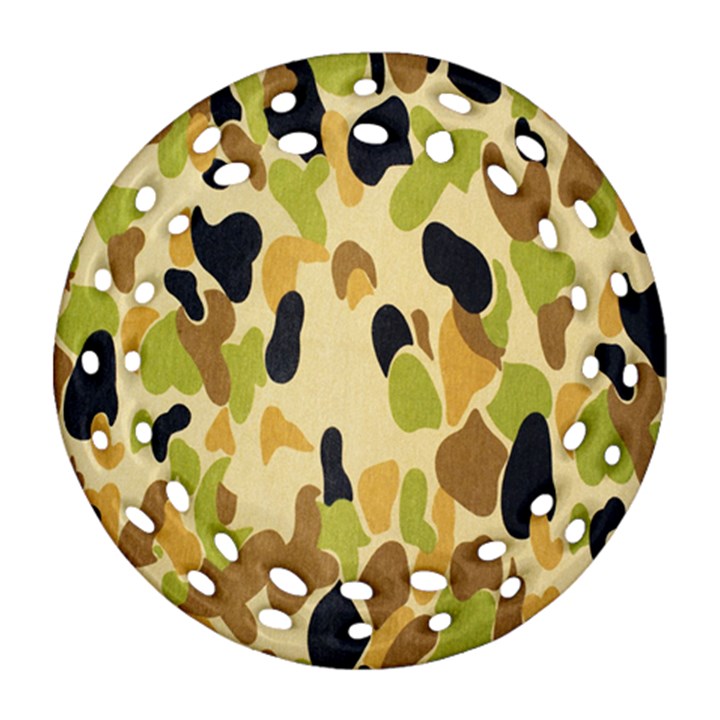 Army Camouflage Pattern Round Filigree Ornament (Two Sides)