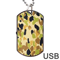 Army Camouflage Pattern Dog Tag Usb Flash (one Side) by Nexatart