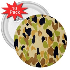 Army Camouflage Pattern 3  Buttons (10 Pack)  by Nexatart