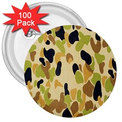 Army Camouflage Pattern 3  Buttons (100 Pack)  by Nexatart