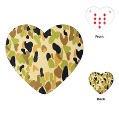 Army Camouflage Pattern Playing Cards (heart)  by Nexatart