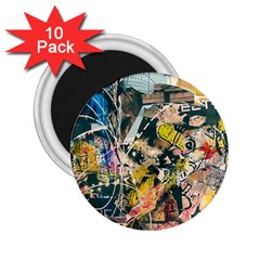 Art Graffiti Abstract Vintage 2 25  Magnets (10 Pack)  by Nexatart