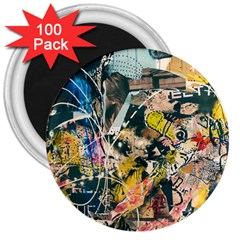 Art Graffiti Abstract Vintage 3  Magnets (100 Pack) by Nexatart