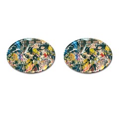 Art Graffiti Abstract Vintage Cufflinks (oval) by Nexatart