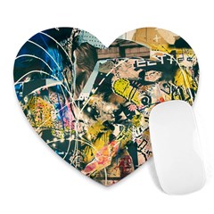 Art Graffiti Abstract Vintage Heart Mousepads by Nexatart