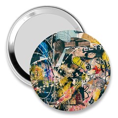 Art Graffiti Abstract Vintage 3  Handbag Mirrors by Nexatart