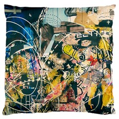 Art Graffiti Abstract Vintage Large Flano Cushion Case (two Sides) by Nexatart