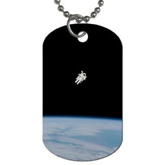 Astronaut Floating Above The Blue Planet Dog Tag (one Side) by Nexatart