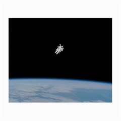 Astronaut Floating Above The Blue Planet Small Glasses Cloth by Nexatart