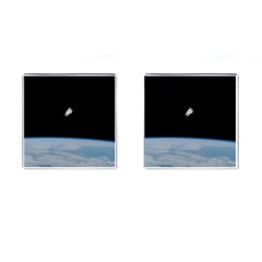 Astronaut Floating Above The Blue Planet Cufflinks (square) by Nexatart