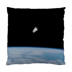 Astronaut Floating Above The Blue Planet Standard Cushion Case (two Sides) by Nexatart