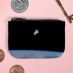 Astronaut Floating Above The Blue Planet Mini Coin Purses by Nexatart