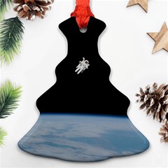 Astronaut Floating Above The Blue Planet Christmas Tree Ornament (two Sides) by Nexatart