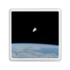 Astronaut Floating Above The Blue Planet Memory Card Reader (square)  by Nexatart