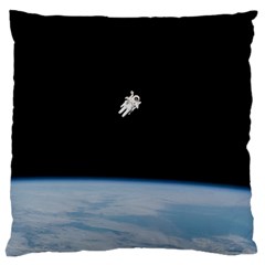 Astronaut Floating Above The Blue Planet Large Cushion Case (one Side) by Nexatart