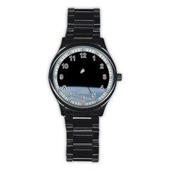 Astronaut Floating Above The Blue Planet Stainless Steel Round Watch by Nexatart