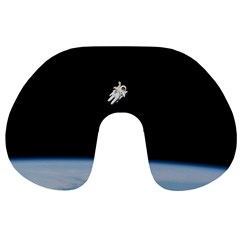 Astronaut Floating Above The Blue Planet Travel Neck Pillows by Nexatart