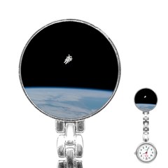 Astronaut Floating Above The Blue Planet Stainless Steel Nurses Watch by Nexatart