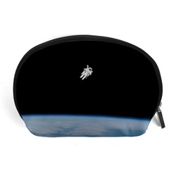 Astronaut Floating Above The Blue Planet Accessory Pouches (large)  by Nexatart