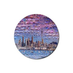 Auckland Travel Rubber Round Coaster (4 Pack)  by Nexatart