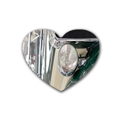 Auto Automotive Classic Spotlight Rubber Coaster (heart)  by Nexatart