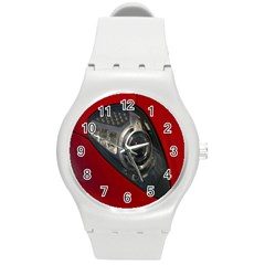 Auto Red Fast Sport Round Plastic Sport Watch (m) by Nexatart