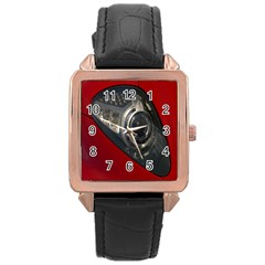 Auto Red Fast Sport Rose Gold Leather Watch  by Nexatart