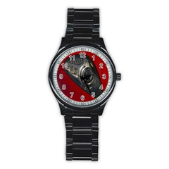 Auto Red Fast Sport Stainless Steel Round Watch by Nexatart