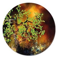 Backdrop Background Tree Abstract Magnet 5  (Round)