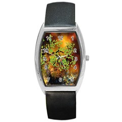 Backdrop Background Tree Abstract Barrel Style Metal Watch