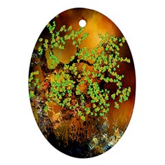 Backdrop Background Tree Abstract Oval Ornament (Two Sides)