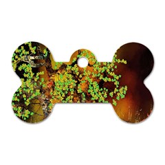 Backdrop Background Tree Abstract Dog Tag Bone (Two Sides)