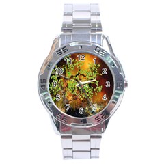 Backdrop Background Tree Abstract Stainless Steel Analogue Watch