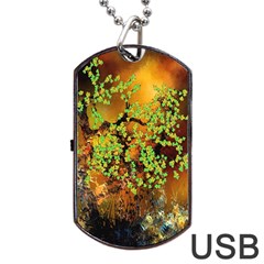 Backdrop Background Tree Abstract Dog Tag USB Flash (Two Sides)