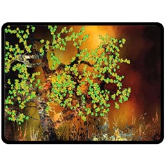 Backdrop Background Tree Abstract Double Sided Fleece Blanket (Large) 