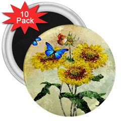 Backdrop Colorful Butterfly 3  Magnets (10 Pack)  by Nexatart