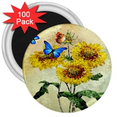 Backdrop Colorful Butterfly 3  Magnets (100 Pack) by Nexatart