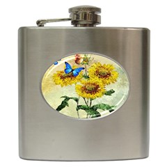 Backdrop Colorful Butterfly Hip Flask (6 Oz) by Nexatart